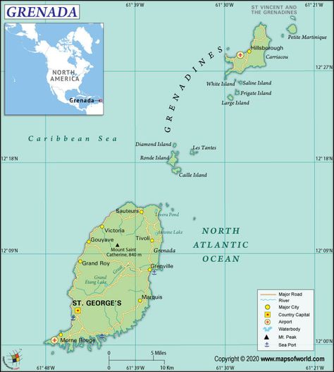 Grenada is an island nation located in the Caribbean, at the southern end of the Grenadines in the Windward Islands group of the Lesser Antilles. St. George’s is the capital as well as the largest city in Grenada. #Grenada #NorthAmerica #Caribbean #Facts #K12 #Map Grenada Map, Grenada Caribbean, Caribbean Ocean, Temple Thailand, Map Of Europe, Country Facts, Geography Map, Lesser Antilles, County Map