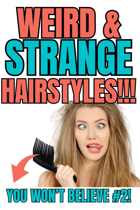 Weird and strange hairstyles. You won't believe number 2! Strange Hairstyles, Ribbon In Hair, Weird Hair, Long To Short Hair, Crazy Ideas, Thanks Mom, Shop With Me, Crazy Hair, Hair Transformation