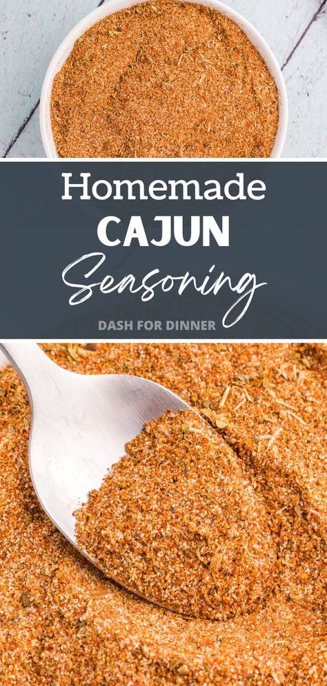 This homemade cajun seasoning features bold flavor, and a delicious spiciness. Why spend money at the grocery store when you can make your own homemade seasonings with pantry ingredients? This Cajun spice mix works perfectly in all of your favorite recipes, and is absolutely delicious when mixed into pasta, popcorn, or fries. Talk about yummy! Homemade Seasoning Mixes, Rv Snacks, Cajun Seasoning Recipe, Diy Taco Seasoning, Cajun Spice Mix, Easy Cajun, Homemade Dry Mixes, Homemade Seasoning, Homemade Cajun Seasoning