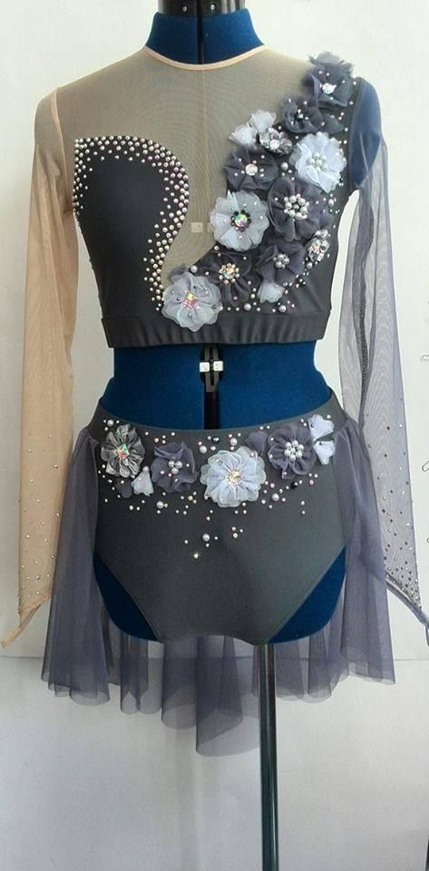 Grey Two Piece, Circus Costume, Classic Dress, Dance Costumes, Dance Wear, Two Piece, Lily, Long Sleeve Blouse, Grey