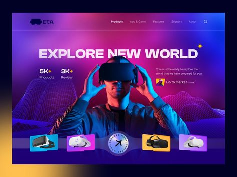 Vr Poster Design, Vr Headset Design, Ui Ux Case Study, Vr Ui, Gamer Girl Aesthetic, Ux Case Study, Unique Website Design, Digital Banking, Vr Camera