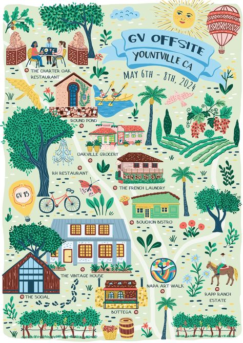 2 Custom Maps Village Map Design, Illustrated City Map, Town Map Illustration, Community Mapping, Map Art Illustration, Farm Map, Oakville Grocery, City Maps Illustration, Map Illustrations