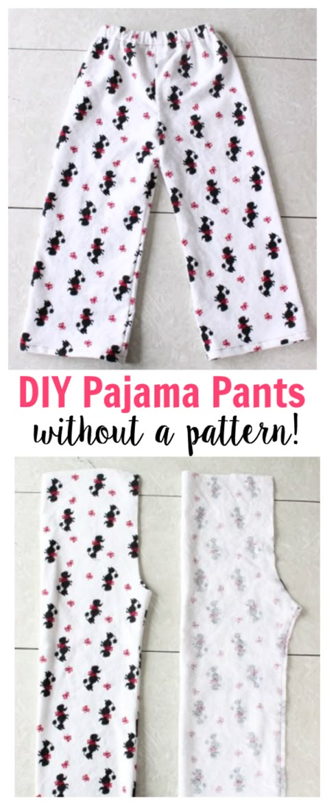 Sewing your own pajama pants is easier without a pattern for a perfect fitting pair every time! Pajama Pants Pattern, Fat Quarter Projects, Outing Outfit, Sewing Pants, Sewing Machine Projects, Beginner Sewing Projects, Trendy Sewing, Beginner Sewing Projects Easy, Costura Diy