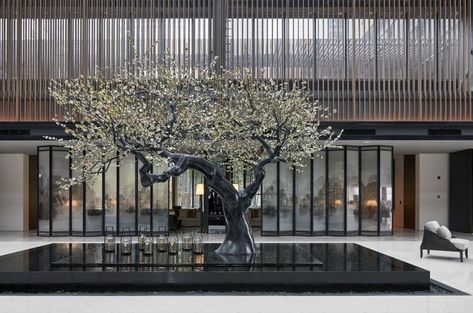 Hotel Landscape, Hotel Lobby Design, Landscape Elements, Hotel Interior Design, Lobby Design, Indoor Gardens, Hotel Interiors, Nanjing, Interior Modern