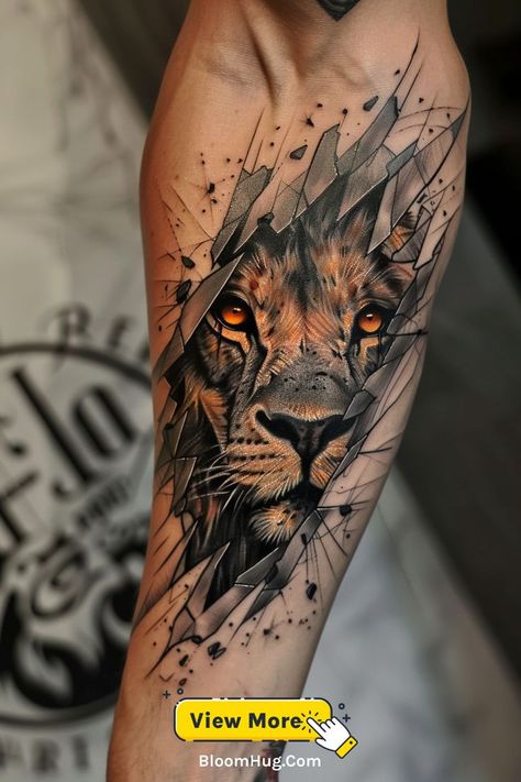 Lion Tattoo For Men Lion Tattoo Ideas For Men, Lion Tattoo For Men, Lion Tattoos For Men, Tattoo For Men Ideas, Lion Tattoo Ideas, Mens Lion Tattoo, Lion Tattoos, Ink Inspiration, King Of The Jungle