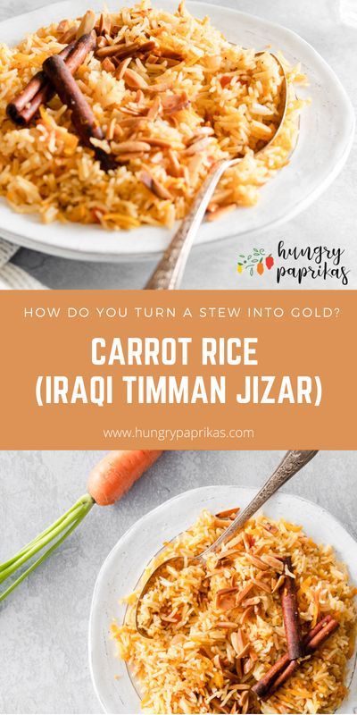 How do you turn a stew into gold? Carrot rice, otherwise known as Timman Jizar in Iraq, is one of the most delicious rice dishes I know, and one of the most underestimated as well. Arabic Rice, Carrot Rice Recipes, Easy and Healthy Cattot Recipes, Gluten Free Recipes, Clean Eating, Healthy Eating And Cooking, Healthy dinner recipes, Middle eastern recipes, Easy and Healthy Lunch Ideas! #recipes #hungrypaprikas #mediterraneanfood #middleeasternfood #rice #carrotrice #carrotrecipes #arabicrice⠀ Carrot Rice Recipes, Basmati Rice Dishes, Rice Recipes Easy, Easy And Healthy Lunch Ideas, Lunch Ideas Recipes, Arabic Rice, Carrot Rice, Delicious Rice, Vegan Rice