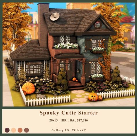 Sims Cottagecore, Sims 4 Witch House, Sims 4 Builds, Sims4 House, Sims 2 House, Sims 4 Cottage, Sims 4 Houses Layout, Sims Houses, Casa Halloween