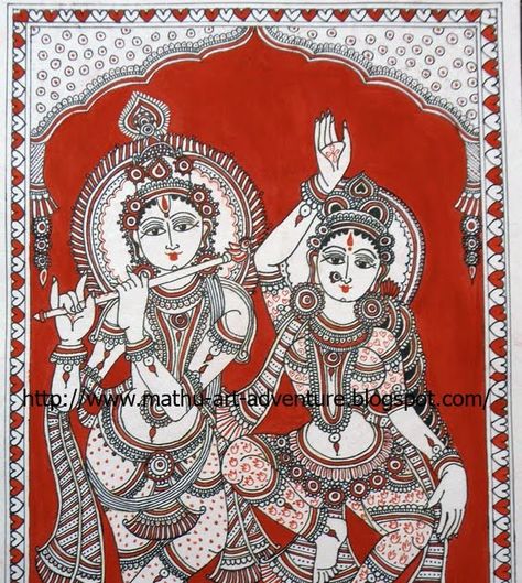 Traditional Indian Paintings: Kalamkari - Radha Krishna Divine Paintings, Warli Paintings, Kalamkari Art, Phad Painting, Indian Traditional Paintings, Ancient Indian Art, Kalamkari Designs, Madhubani Paintings, Kerala Mural Painting