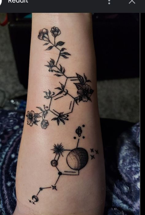 Dopamine Tattoo, Serotonin Tattoo, Dopamine And Serotonin, Chemistry Tattoo, Molecule Tattoo, Skin Tattoo, Prison Tattoos, Bff Tattoos, R Tattoo