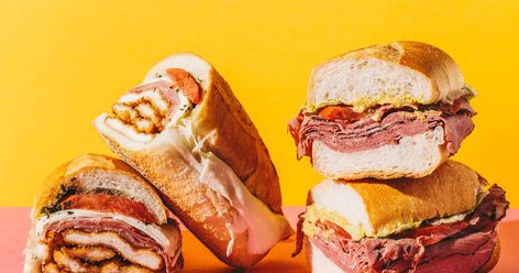 Best Sandwich Shops in America: Best Sandwich Near Me - Thrillist Sandwich Food Styling, Sandwich Photography Styling, Sandwich Food Photography, Sandwich Photography, Bbq Inspiration, Sandwich Station, Sandwich Pictures, Bologna Sandwich, Roti Bakar