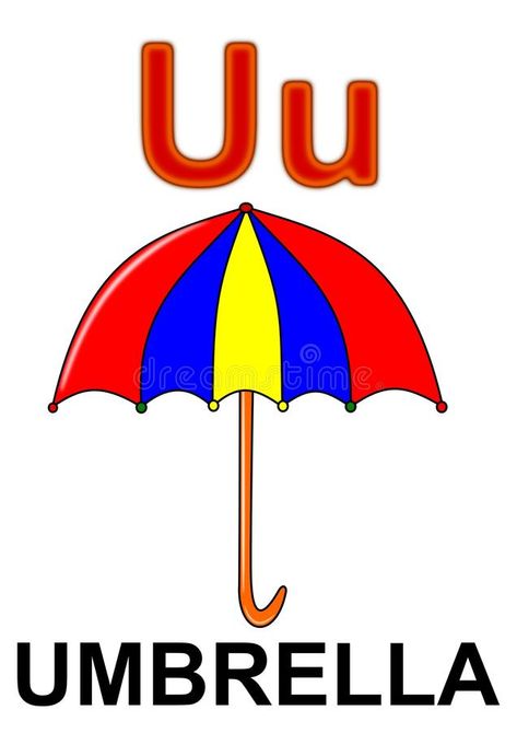 Letter U umbrella stock illustration. Illustration of open - 18024703 Umbrella Illustration, Alphabet Drawing, Photo Letters, Letter U, School Children, Stock Illustration, Umbrella, Abc, Alphabet