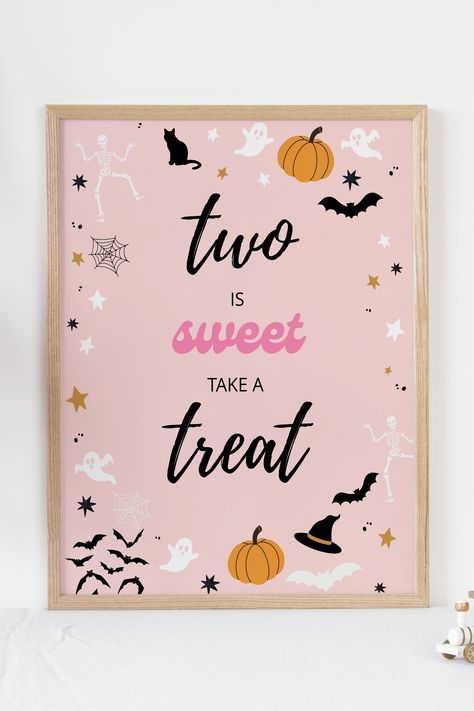 Sweet Table Sign, Gift Table Signs, Pink Ghost, Spooky Party, 2nd Birthday Party Themes, Spooktacular Halloween, Ghost Decoration, Birthday Halloween Party, Halloween Party Themes