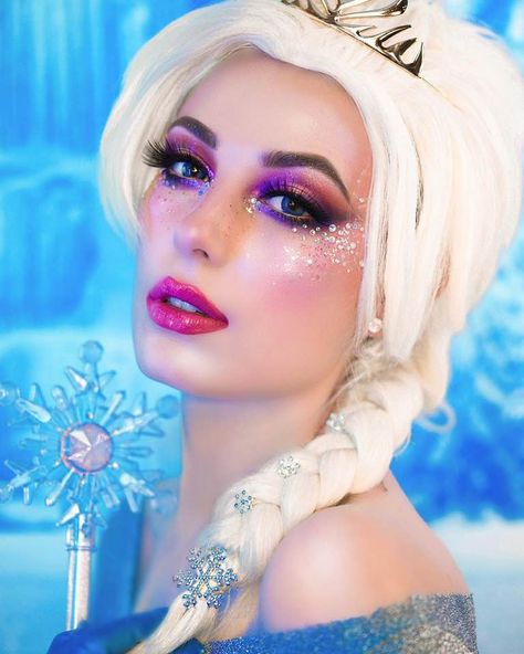 Elsa Makeup Tutorial, Colourful Makeup Looks, Everyday Natural Makeup, Elsa Makeup, Frozen Makeup, Colourful Makeup, Eyelash Perm Kit, Anna Und Elsa, Eyelashes And Eyebrows