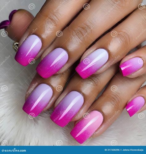 Female hands with pink nail design. Pink gel nail polish manicure on white fur background. Ombre nails White Fur Background, Pink Nail Design, Pink Gel Nail Polish, Fur Background, Nail Polish Manicure, Purple Ombre Nails, Ombre Acrylic, Female Hands, Red Manicure