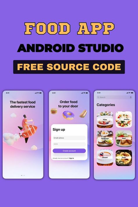 Android Food UI Design Food App Ui Design, Food App Ui, Android App Design, Studio App, Android Design, Android Studio, Source Code, Mobile Technology, App Ui Design