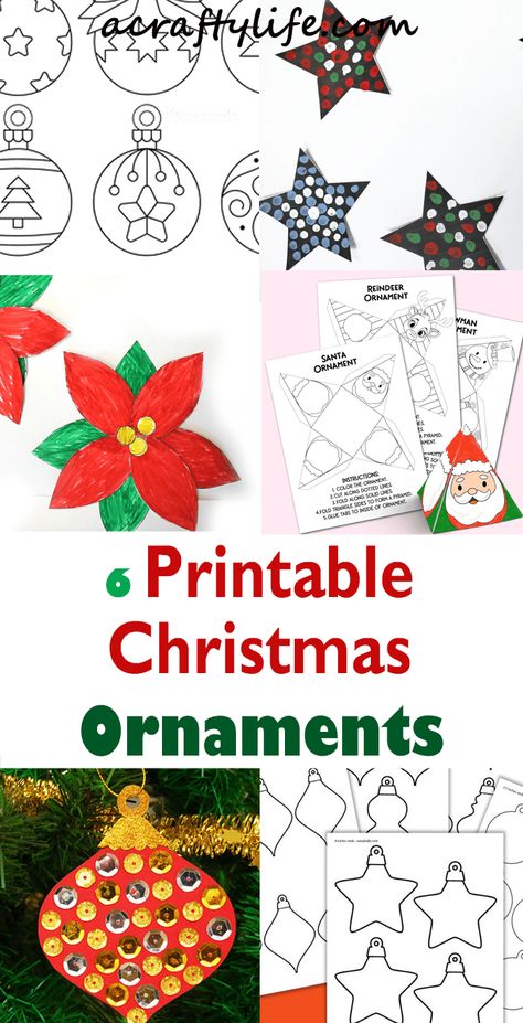 Christmas Ornaments School Craft, Preschool Craft Ornaments, Blank Christmas Ornament Template, Nativity Ornaments For Kids To Make, Kids Ornament Ideas, Christmas Ornament Template Free, Easy Paper Ornaments For Kids, Make Your Own Ornaments For Kids, Christmas Ornament Printables Free