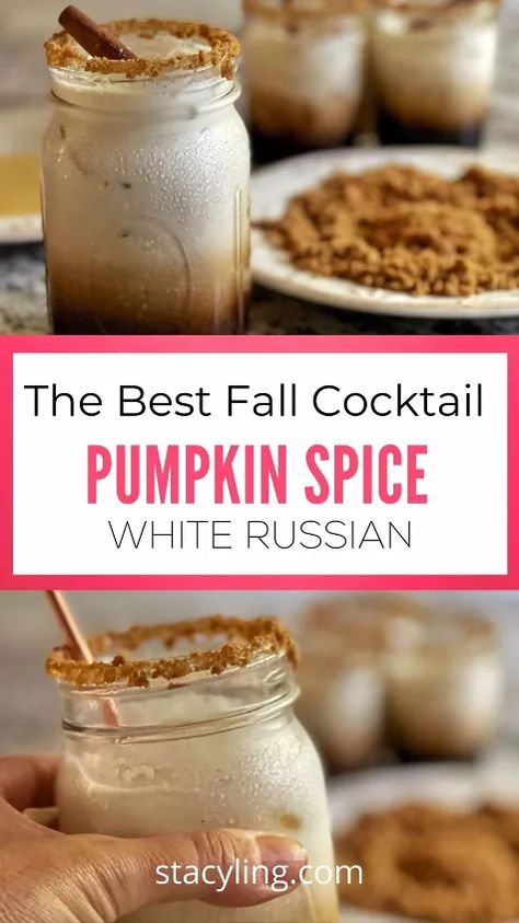 The Best Pumpkin Spice Fall Cocktail | Foodtalk Fall Cocktails Easy, Pumpkin Spice White Russian, Ginger Snaps Recipe, Carb Friendly Recipes, White Russian Recipes, White Russian Cocktail, Creamy Cocktails, Fall Cocktails Recipes, Fall Cocktail