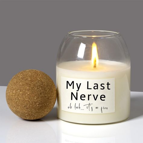 PRICES MAY VARY. FUNNY BIRTHDAY GIFTS FOR WOMEN AND MEN: Our comically named "My Last Nerve" candle is expected to inject a relaxed charm into your space, whether it's lighting up dull moments or serving as a quirky core. A perfect candle gift for anyone with a sense of humor who enjoys things that are a little off the beaten path and a lot on the funny side UNIQUE BIRTHDAY GIFTS: Rustic style jar andles with funny saying make the candle be the best gifts for women and men. Adorable fun gifts fo Funny Gifts For Best Friend, Unique Birthday Gifts For Women, Last Nerve Candle, Amazon Christmas Gifts, Best White Elephant Gifts, Gifts For Best Friend, Funny Gifts For Women, Candle Quotes, Unique Birthday