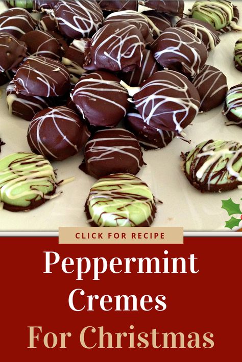 Peppermint Creams, so fun to make. Lovely like an after dinner mint but it feels like you are making them yourself! Dipped in chocolate, a fun easy sweet. Peppermint Creams Recipe, Peppermint Creams, Handmade Sweets, Christmas Sweet Recipes, Peppermint Slice, Truffle Recipes, After Dinner Mints, Dinner Mints, Baking Treats