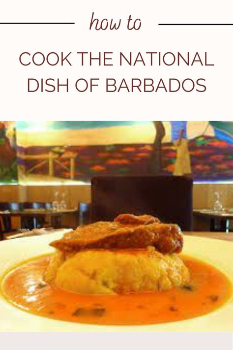 The National Dish of Barbados is flying fish and cou cou. Find out what it tastes like, what it's made of, and of course - a recipe to teach you how to make this delicious fish, cornmeal, and okra dish which will have you ready to visit Barbados Cou Cou Recipe, Barbados Macaroni Pie Recipe, Cou Cou Recipe Barbados, Traditional Barbados Food, Barbados Coconut Bread Recipe, Barbados Recipes, Barbados Restaurants, Barbados Food, Flying Fish