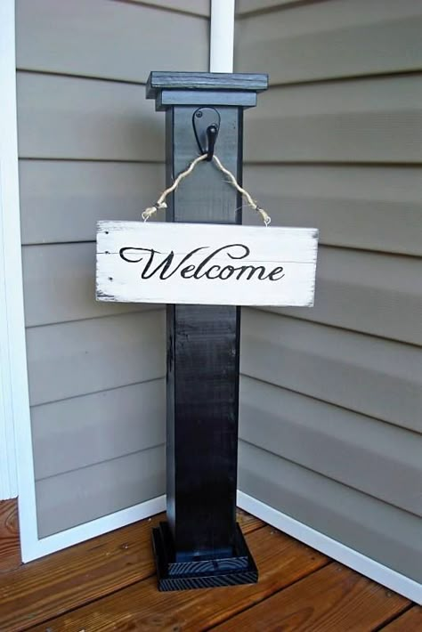 Front Porch Welcome Sign Front Porch Welcome Sign, Porch Welcome Sign, Decks And Porches, Green Life, Porch Patio, Front Door Decor, Outdoor Projects, Diy Projects To Try, If You Love