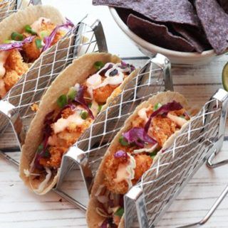 Air Fryer Bang Bang Shrimp Tacos with a sweet and spicy sauce are the perfect quick and healthy recipe your whole family will love! #airfryershrimp #airfryershrimptacos #bangbangshrimprecipes #airfryerrecipes Air Fryer Bang Bang Shrimp, Bang Bang Shrimp Tacos, Bang Bang Shrimp Recipe, Baked Coconut Shrimp, Grapefruit Salad, Donut Day, Bang Bang Shrimp, Crispy Shrimp, Sweet And Spicy Sauce