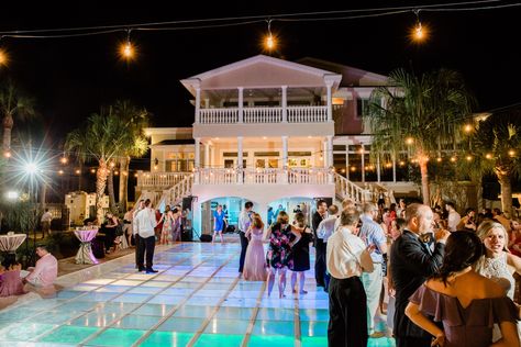 Wedding pool cover dance floor dance floor light up colorful Man Cave Flooring Ideas, Poolside Wedding Reception, Backyard Wedding Pool, Cheap Wood Flooring, Floor Dance, Light Up Dance Floor, Best Wood Flooring, Dance Floor Lighting, Cover Dance