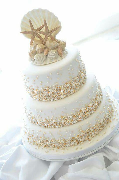 Beach theme wedding cake Beach Theme Wedding Cakes, Beach Cakes, Beach Wedding Cake, Themed Wedding Cakes, Beach Theme Wedding, Nautical Wedding, Wedding Cake Topper, Tropical Wedding, Cake Inspiration