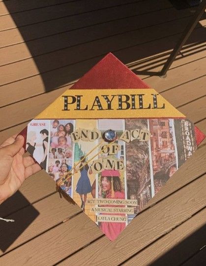 Grease Graduation Cap, Best Graduation Cap Ideas, Actor Graduation Cap, Musical Theater Graduation Cap, Grad Cap Ideas Musical Theatre, Graduation Cap Designs Musical Theatre, One Direction Graduation Cap Ideas, Theatre Grad Cap, Film Graduation Cap