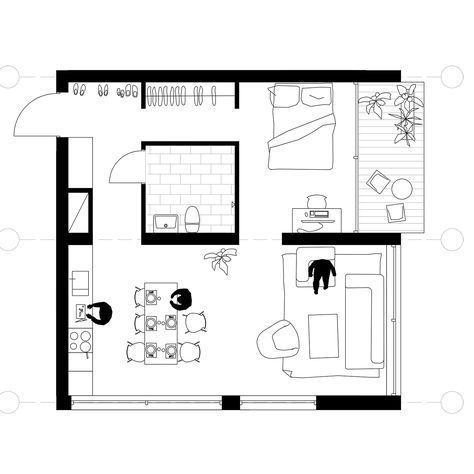 Small Square House Plans, Housing Competition, Square Floor Plans, Square House, Small Floor Plans, Small House Floor Plans, Tiny House Floor Plans, Apartment Layout, Cottage Plan