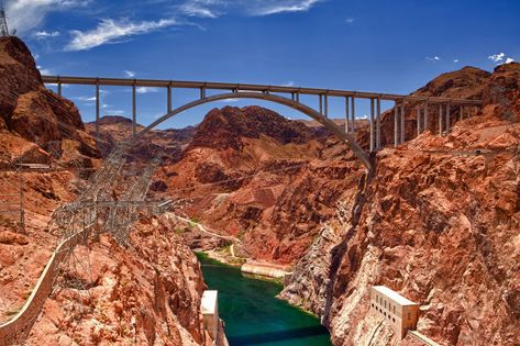 Had to cross this bridge to get from Arizona to Nevada - Hoover Dam Hoover Dam, Rail Car, Look At The Stars, Nevada, Grand Canyon, Utah, Arizona, Bridge, Natural Landmarks