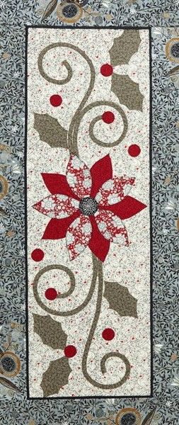 It's beginning to look a lot like Christmas!  In today's post we're featuring 50 free patterns  for table runners, table toppers and place m... All People Quilt, Poinsettia Table Runner, Christmas Table Toppers, Quilt Applique, Quilted Table Runners Patterns, Holiday Table Runner, Quilted Table Toppers, Christmas Applique, Christmas Runner