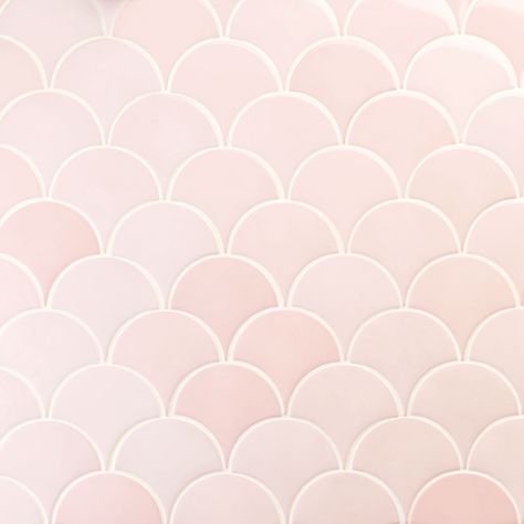 Highwater Collection | TileBar.com Fish Scale Tiles, Purple Tile, Fish Scale Tile, Shower Wall Tile, Patterned Wall, Polish Ceramics, Matte Tile, Ivy Hill Tile, Pink Tiles