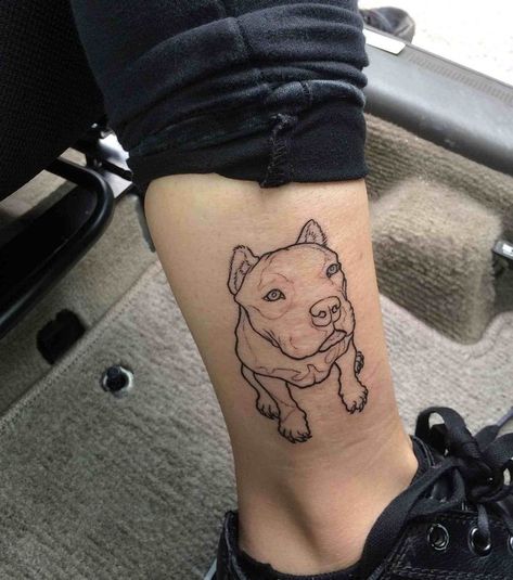 Pitbull Outline Tattoo, Outline Dog Tattoo, Staffy Tattoos, Pitbull Outline, Pitbull Tattoo Ideas, Pitbull Tattoos, Dog Outline Tattoo, Pitbull Tattoo, Dog Outline