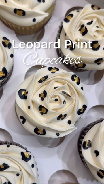 Leopard Print Cupcakes, Leopard Cupcakes, Animal Print Cupcakes, Leopard Print Cake, Cupcake Flower Bouquets, Lily Cake, Polka Dot Cupcakes, Cupcake Bouquets, Cupcake Tutorial