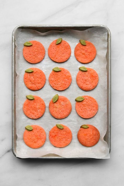 Orange Shortbread Cookies, Orange Shortbread, Cookie Gram, Resepi Biskut, Whipped Shortbread Cookies, Succulent Cake, New Years Cookies, Matcha Tea Powder, Orange Food Coloring