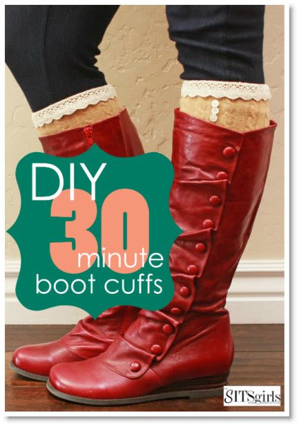 DIY Boot Cuffs tutorial Diy Boot Cuffs, Diy Crochet Sweater, Boot Cuff Pattern, Crochet Boot Cuffs, Boots Socks, Winter Projects, Diy Winter, Boot Toppers, Crochet Boots