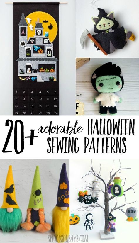 Check out these adorable Halloween stuffed animals and home decor sewing patterns! There is something spooky or sweet for everyone to make and love. #halloween #sewing #crafts Halloween Stuffed Animals, Spooky Sewing, Halloween Sewing Crafts, Halloween Sewing Patterns, Sewing Halloween, Goth Diy, Gothic Crafts, Plushies Diy, Halloween Sewing Projects