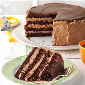 Chocolate Pecan Torte Recipe -This impressive dessert looks lovely on a buffet table. It takes some time to prepare, but it’s worth the effort. —Lois Schlickau, Haven, Kansas Pecan Torte Recipe, Chocolate Pecan Cake, Pecan Torte, Impressive Dessert, Easter Cake Recipes, Southern Cake, Torte Recipe, Impressive Desserts, Pasta Fatta In Casa