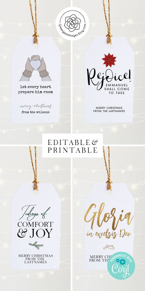 Christian Christmas Tags, Christian Christmas Gift Tags, Christmas Souvenirs Ideas, Christmas Hymns, Free Christmas Tags, Diy Christmas Tags, Christmas Gift Tags Free, Christian Christmas Gift, Christ Centered Christmas