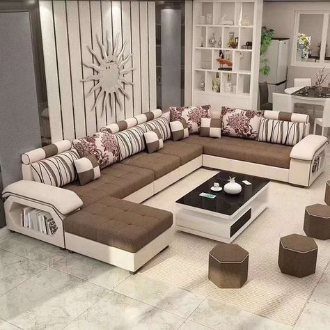 Source Salón de lujo de diseño moderno de muebles para el hogar sofás esquina Seccional de sofá cama tela de sofá de la sala de juego on m.alibaba.com Living Room With Ottoman, Customized Furniture, Balcony Grill, Bedroom Cupboard, Corner Sofa Design, Corner Sectional Sofa, Modern Sofa Living Room, Cozy Couch, Fabric Sectional Sofas