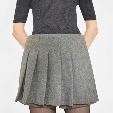 Mango Pleated Mini Skirt, Msrp $140, Never Worn Mini Skirt Grey, Mango Skirts, Gray Skirt, Pleated Mini Skirt, Mini Skirt, Mango, Mini Skirts, Size 4, Skirt