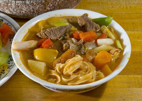 Lagman Bukharian Soup Recipe - Food.com Chinese Lo Mein, Uzbekistan Food, Pulled Noodles, Japanese Udon, Cumin Lamb, Jewish Cuisine, Tasty Meat, Lo Mein, Udon Noodles