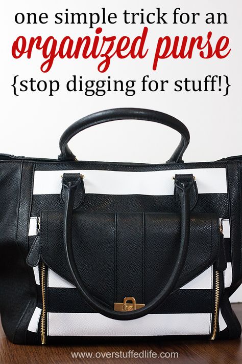 Are you always digging to find your keys or a pen in your purse? Learn this simple organization trick and stop digging once and for all! #overstuffedlife Organized Purse, Art Of Music, Simple Organization, Super Organized, Deep Cleaning Tips, Organize Declutter, Purse Organization, Easy Organization, How To Organize