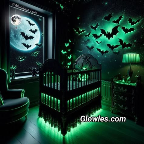 Beetlejuice Nursery, Dark Baby Nursery, Gothic Nursery Ideas, Goth Baby Nursery, Gothic Baby Nursery, Spooky Nursery, Gothic Nursery, Dark Nursery, Nursery Layout