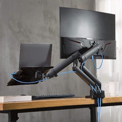 【SAVE VALUABLE SPACE】Heavy-duty metal base only take up 5.7" x 4.3" desk surface. The c-clamp and grommet mounting options support up to 1.9" desk thick. Setup Inspiration, Computer Desk Setup, Monitor Arm, Desktop Setup, Monitor Mount, Gaming Room Setup, Bedroom Decor Design, Pc Case, Computer Setup