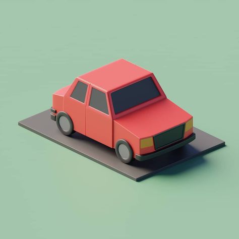 Low Poly Blender, Blender Low Poly, Blender Car, Low Poly Car, Lowpoly 3d, Truck Delivery, 3ds Max Tutorials, Car Low, Disney Canvas Art