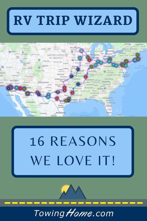 Why did we switch to planning all of our RV road trips with RV Trip Wizard after 10 years of using Google maps? Check out our top 16 reasons! Motorhome Road Trip, Rv Travel Routes Maps, Road Trip Routes United States, Rv Trips Planning U.s. States, Rv Road Trip Routes, Camper Organization Rv Living, Road Trip Accessories, Rv Living Ideas, Rent Rv