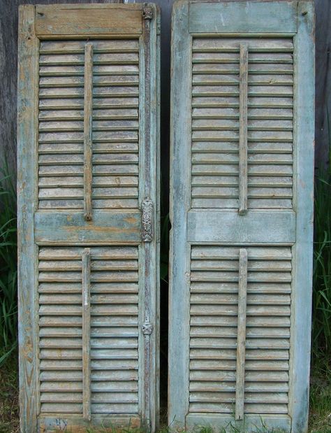 Mediterranean Shutters, Small Shutters, Paris Wine, Chippy Painted Furniture, Shutters Window, Reclaimed Windows, Shutter Ideas, Vintage Shutters, Dream Boards