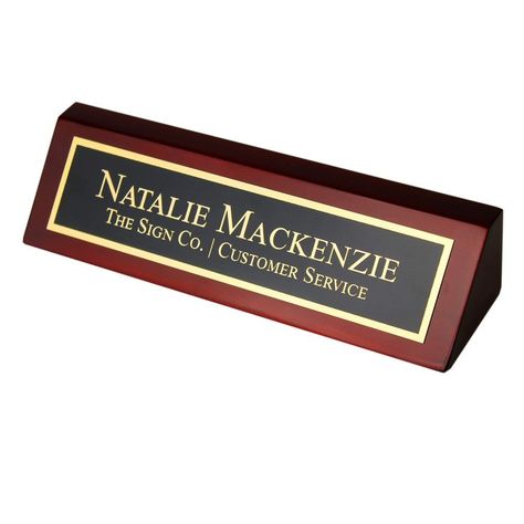 Personalized Office Name Plate for Desk - Engraved Business Desk Name Plate in Rosewood - Includes Engraving Office Name Plate, Teacher Name Plates, Business Desk, Engraving Wood, Personalized Desk Name Plate, Office Desk Name Plates, Desk Plates, Desk Gifts, Office Names